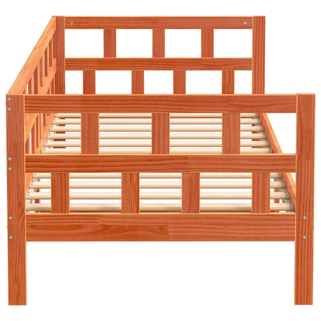 daybed uden madras 80x200 cm massivt fyrretræ gyldenbrun