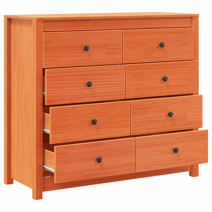 kommode 100x40x90 cm massivt fyrretræ gyldenbrun