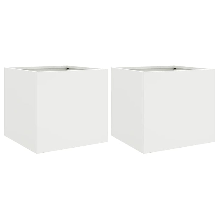 plantekasser 2 stk. 32x30x29 cm stål hvid