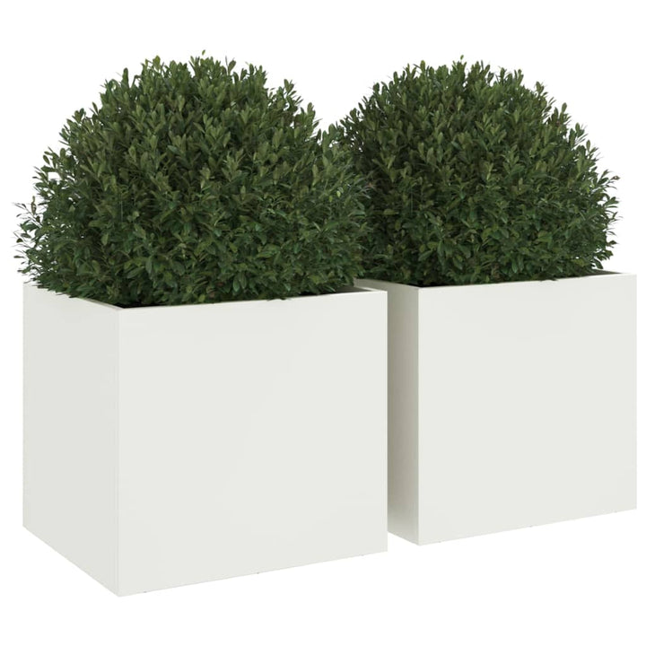 plantekasser 2 stk. 32x30x29 cm stål hvid