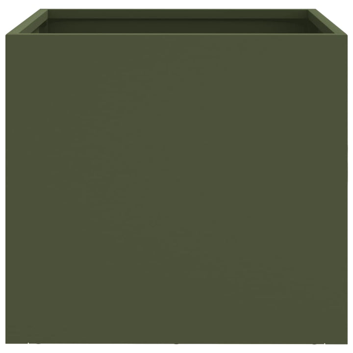 plantekasse 32x30x29 cm stål olivengrøn