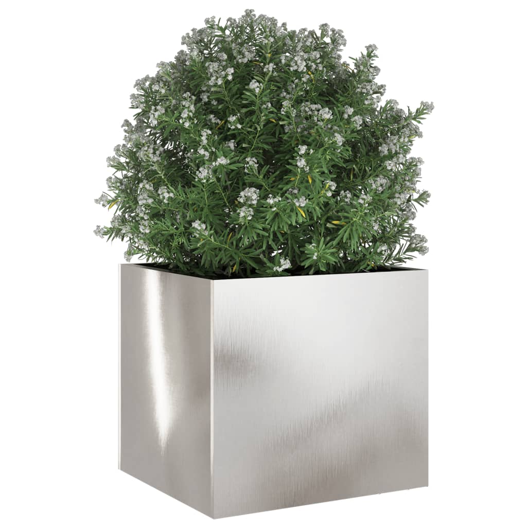 plantekasse 32x30x29 cm rustfrit stål sølvfarvet