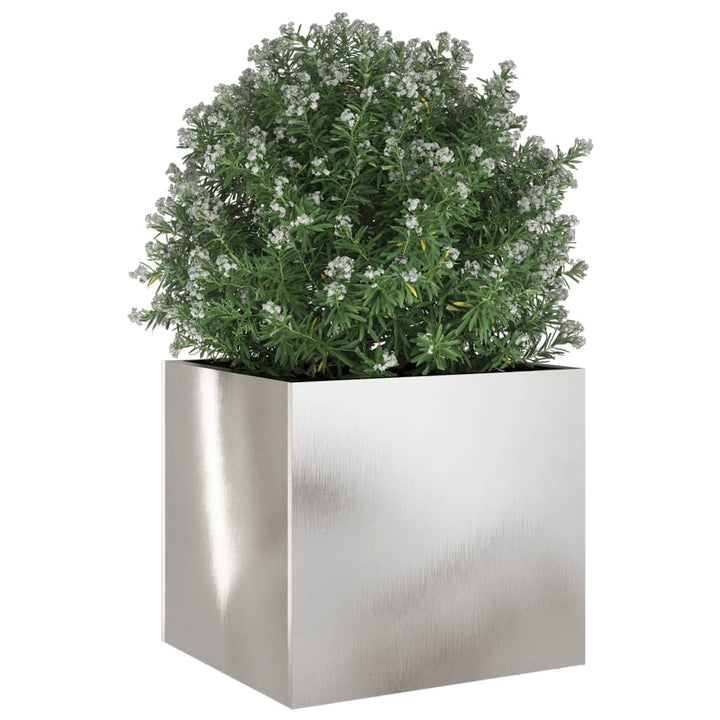 plantekasse 32x30x29 cm rustfrit stål sølvfarvet