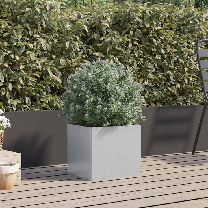 plantekasse 32x30x29 cm galvaniseret stål sølvfarvet