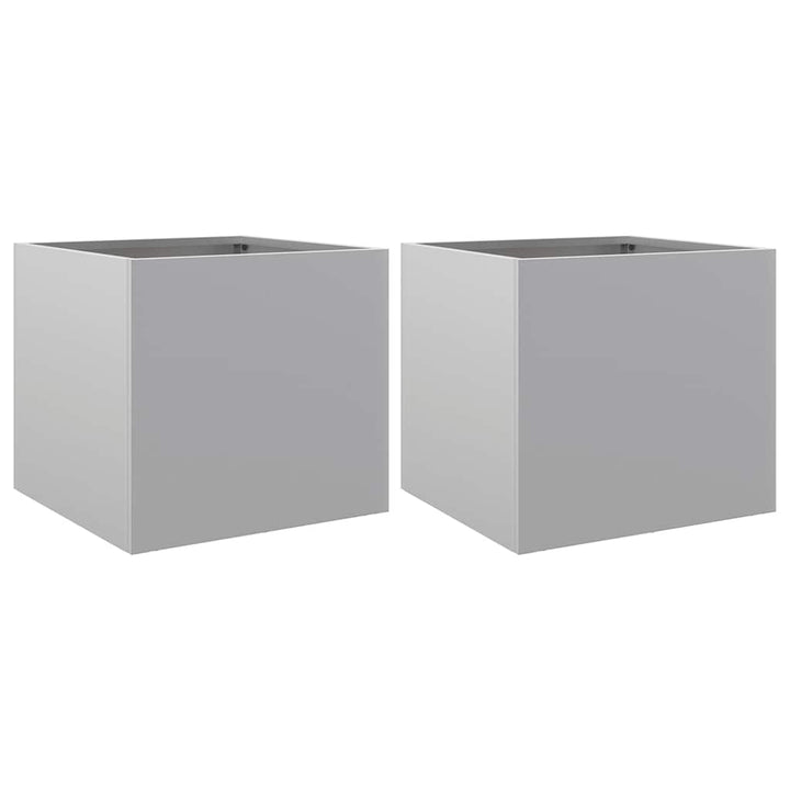 plantekasser 2 stk. 32x30x29 cm galvaniseret stål sølvfarvet