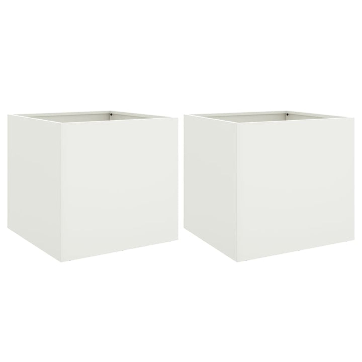 plantekasser 2 stk. 42x40x39 cm stål hvid