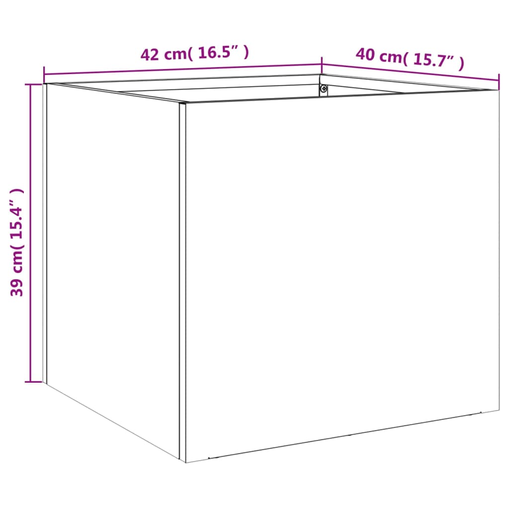 plantekasser 2 stk. 42x40x39 cm stål hvid