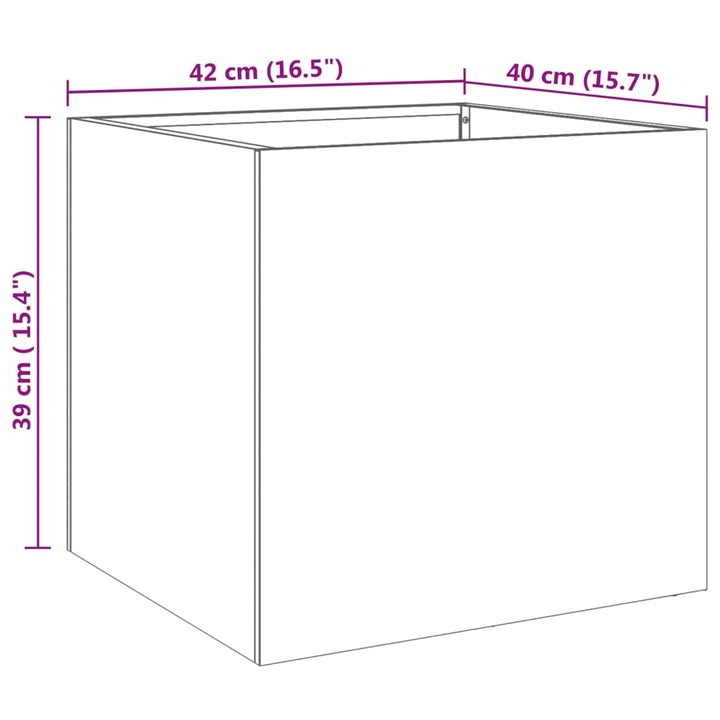 plantekasser 2 stk. 42x40x39 cm rustfrit stål sølvfarvet