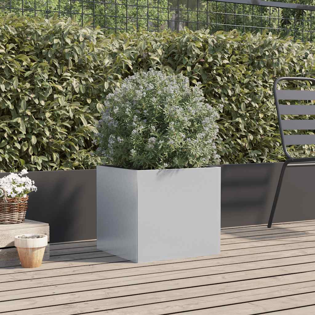 plantekasse 42x40x39 cm galvaniseret stål sølvfarvet