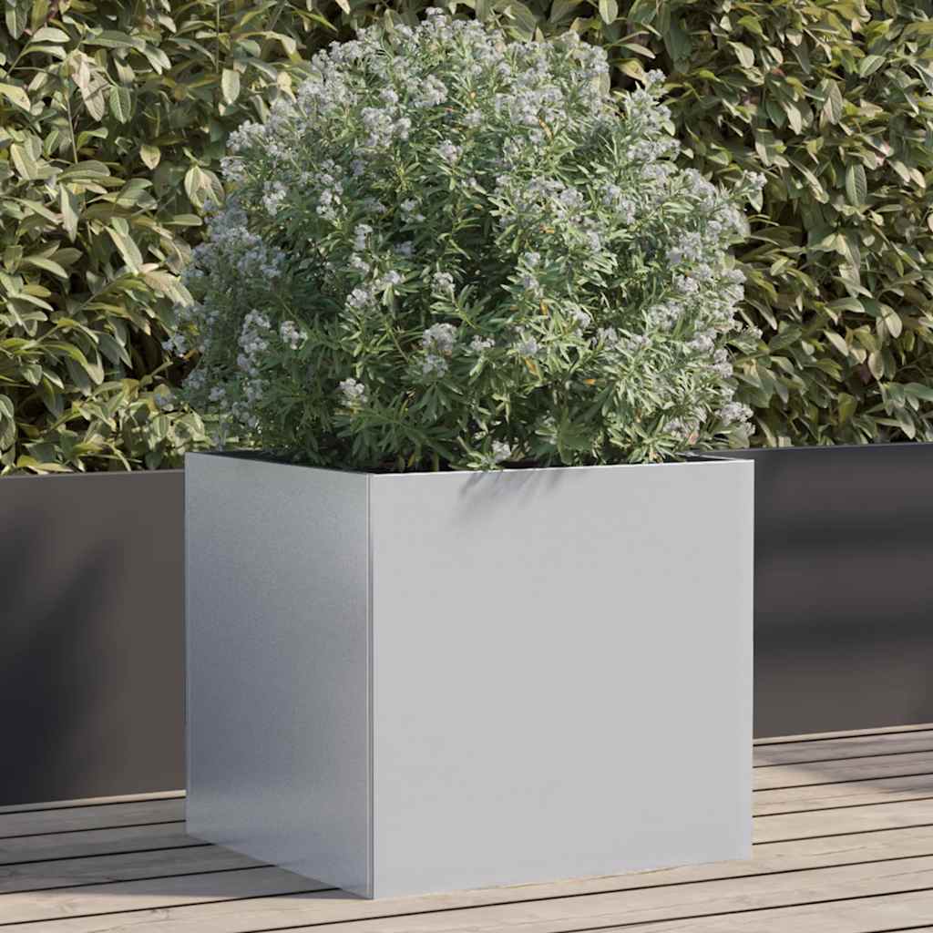 plantekasse 42x40x39 cm galvaniseret stål sølvfarvet
