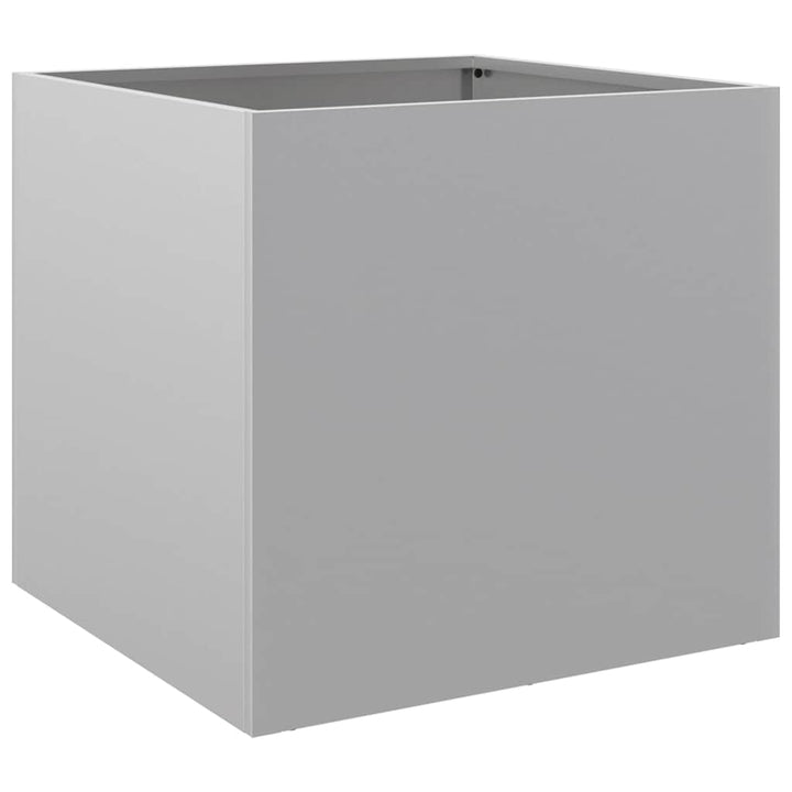 plantekasser 2 stk. 42x40x39 cm galvaniseret stål sølvfarvet
