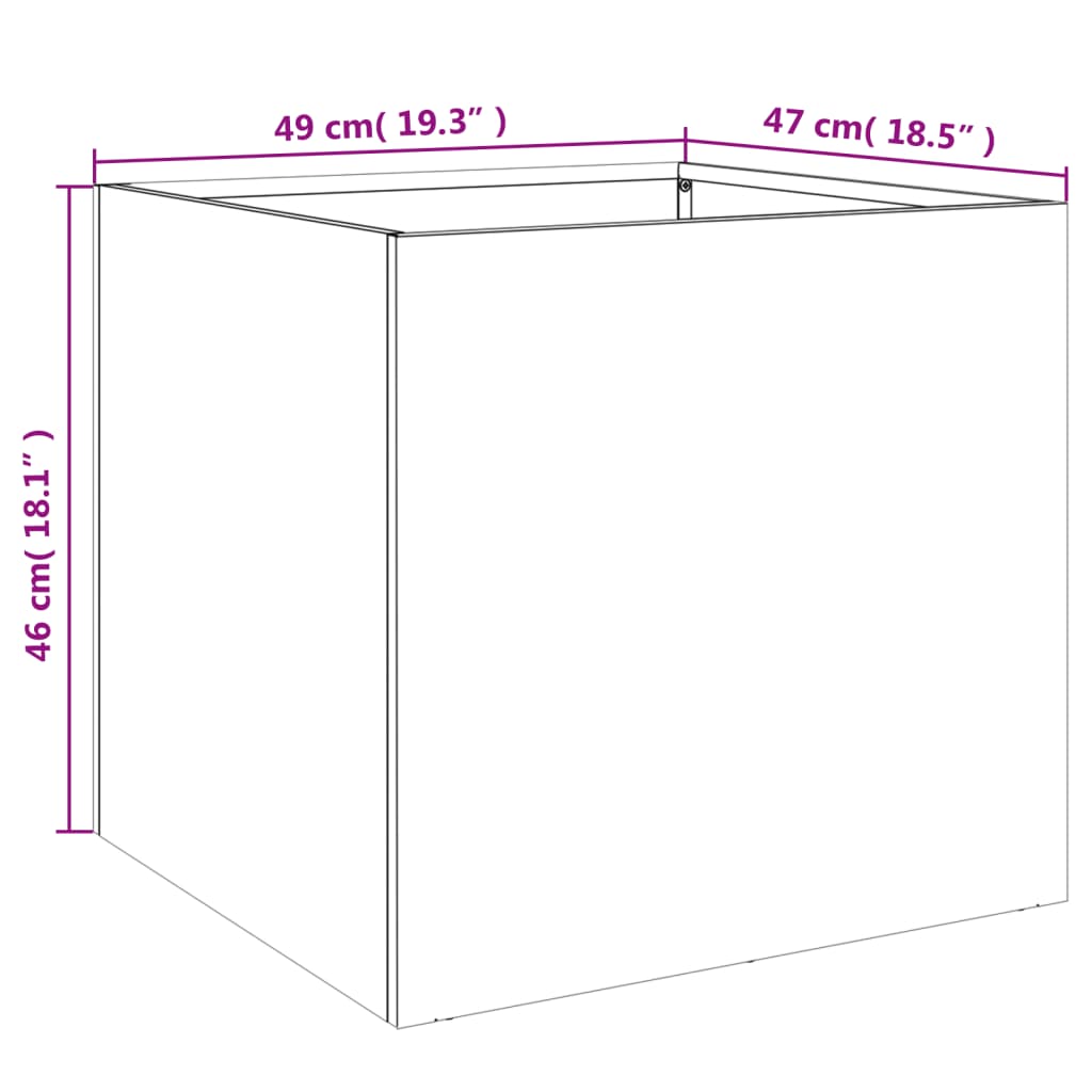 plantekasser 2 stk. 49x47x46 cm stål sort