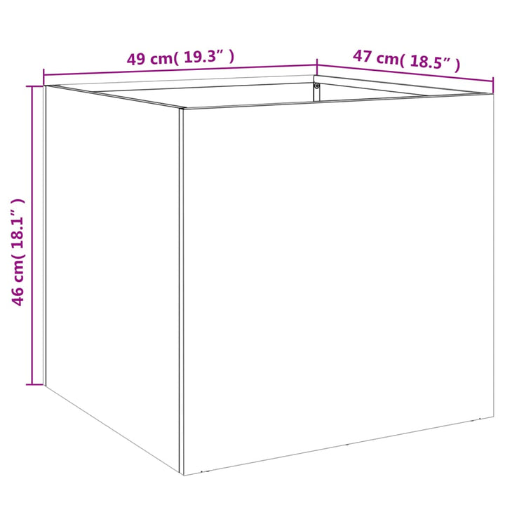 plantekasser 2 stk. 49x47x46 cm stål sort