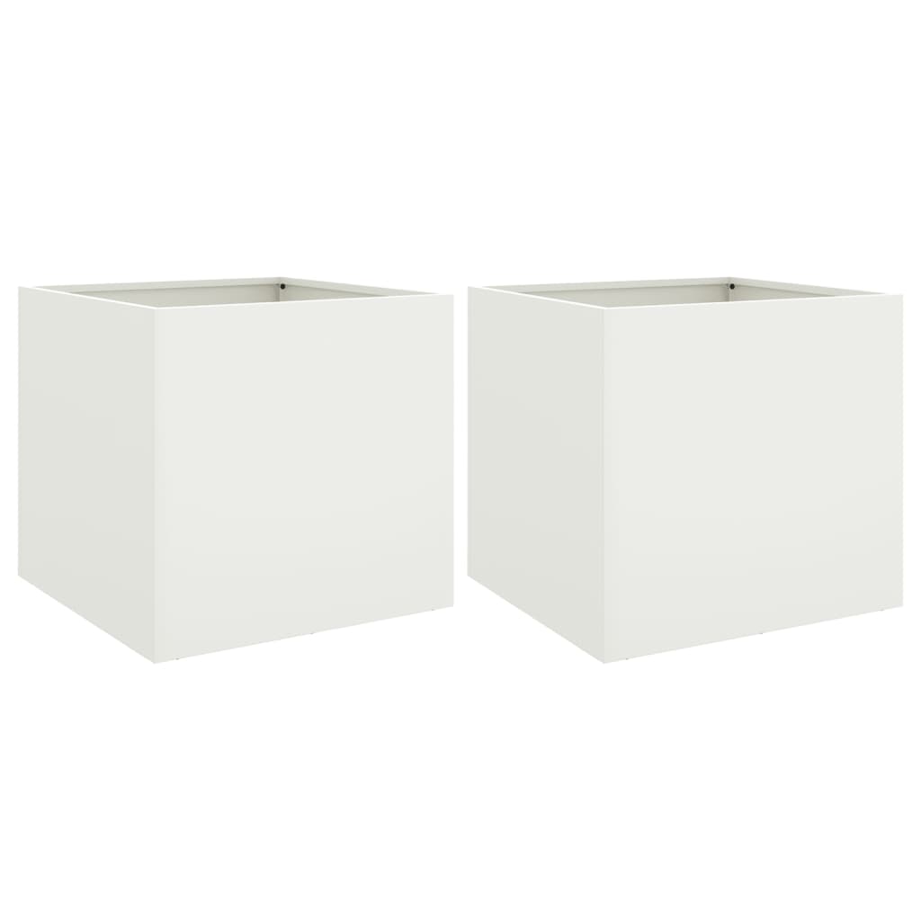 plantekasser 2 stk. 49x47x46 cm stål hvid