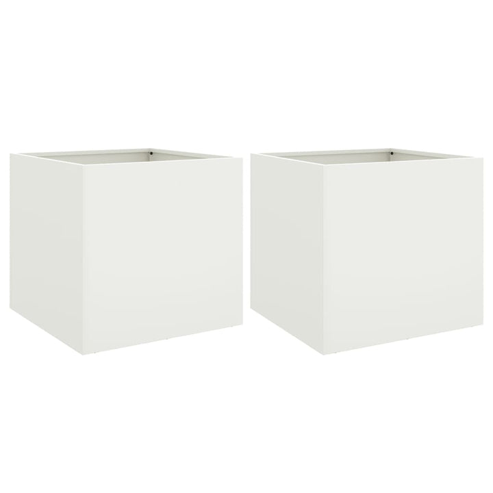 plantekasser 2 stk. 49x47x46 cm stål hvid