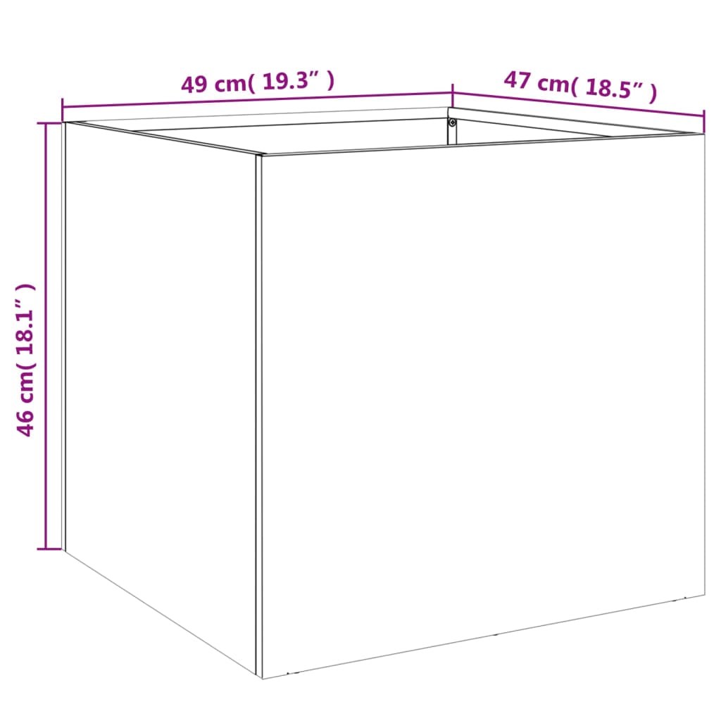 plantekasser 2 stk. 49x47x46 cm stål hvid