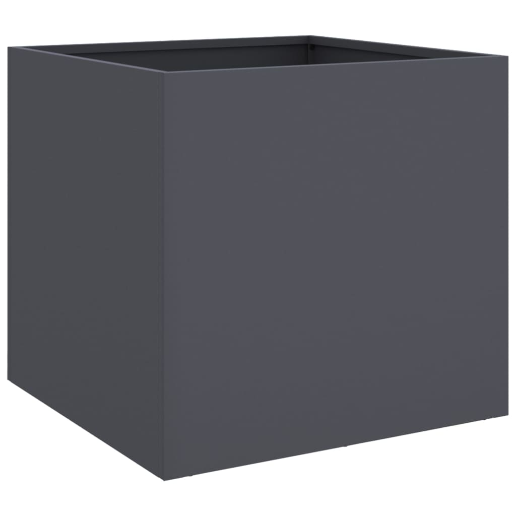 plantekasser 2 stk. 49x47x46 cm stål antracitgrå