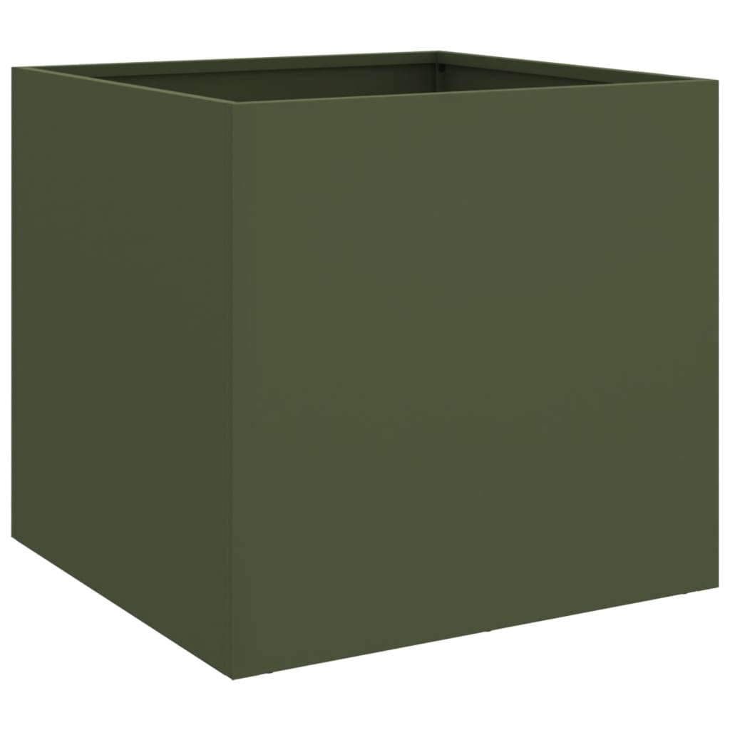 plantekasse 49x47x46 cm stål olivengrøn