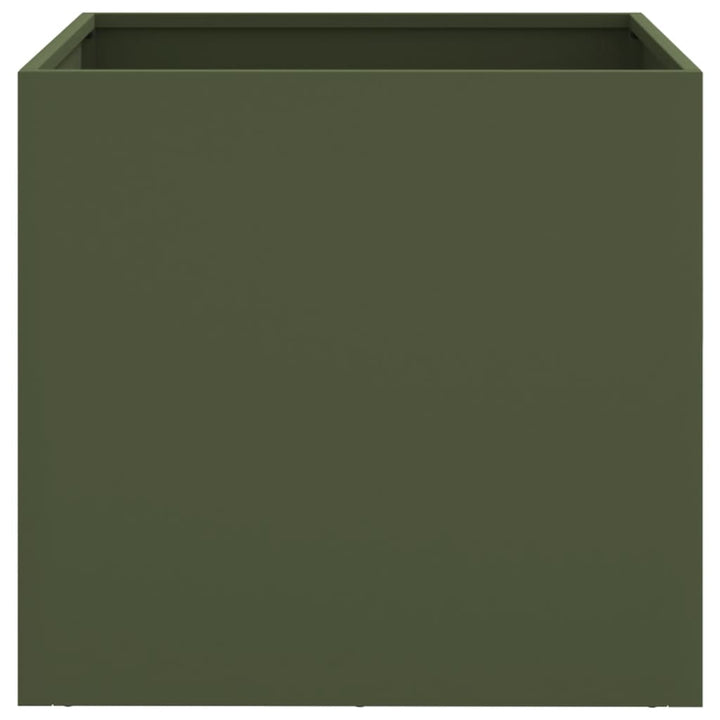 plantekasser 2 stk. 49x47x46 cm stål olivengrøn