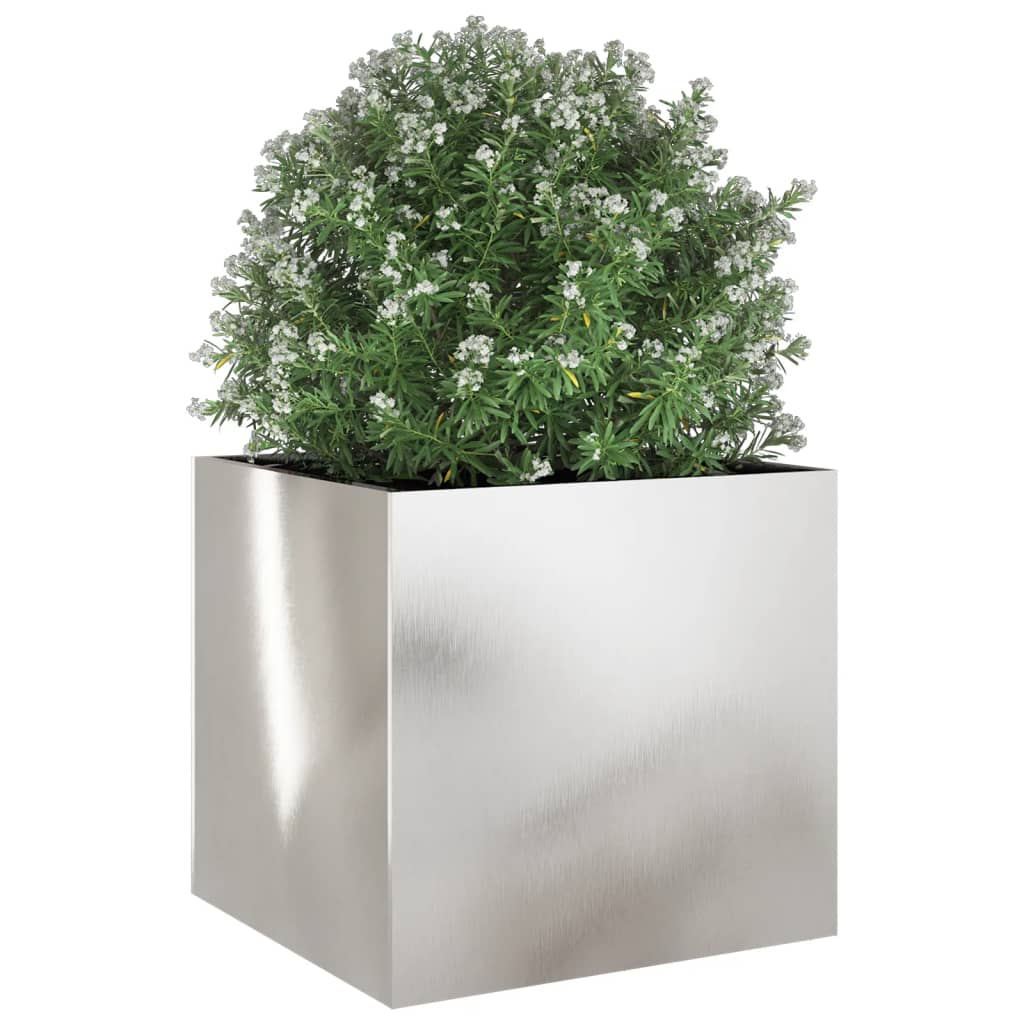 plantekasse 49x47x46 cm rustfrit stål sølvfarvet