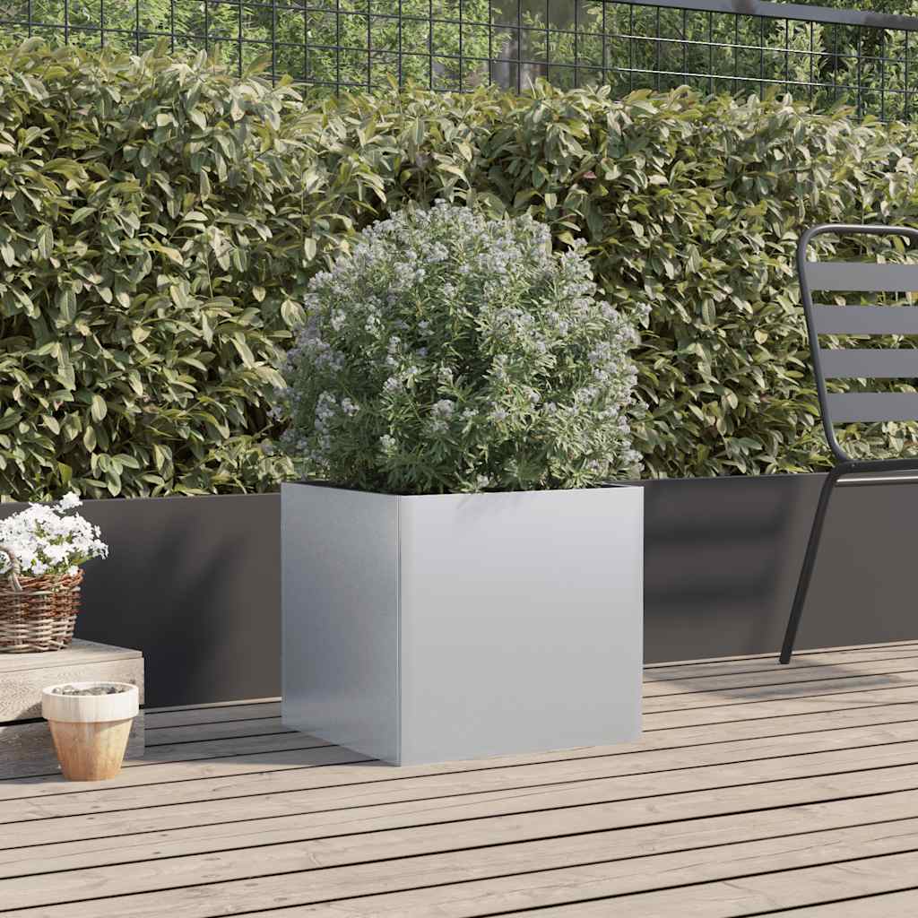plantekasse 49x47x46 cm galvaniseret stål sølvfarvet