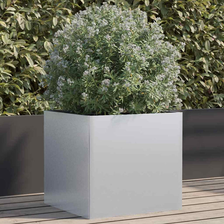 plantekasse 49x47x46 cm galvaniseret stål sølvfarvet