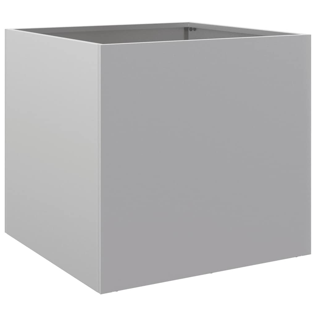 plantekasser 2 stk. 49x47x46 cm galvaniseret stål sølvfarvet