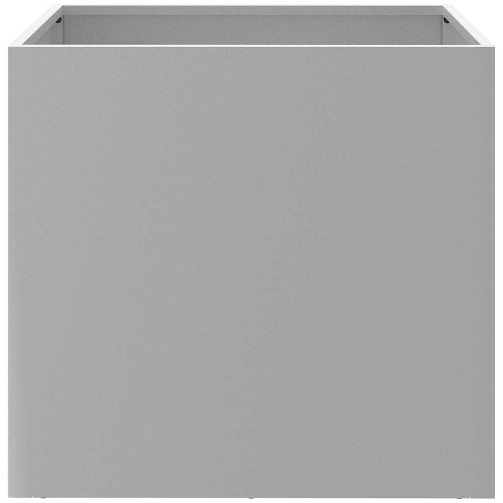 plantekasser 2 stk. 49x47x46 cm galvaniseret stål sølvfarvet