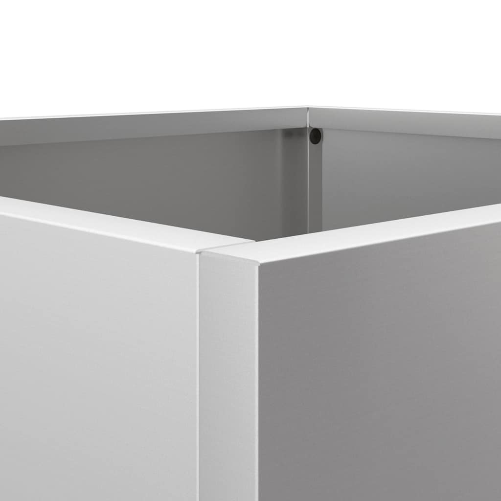 plantekasser 2 stk. 49x47x46 cm galvaniseret stål sølvfarvet
