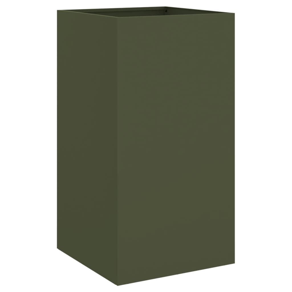 plantekasse 42x38x75 cm stål olivengrøn