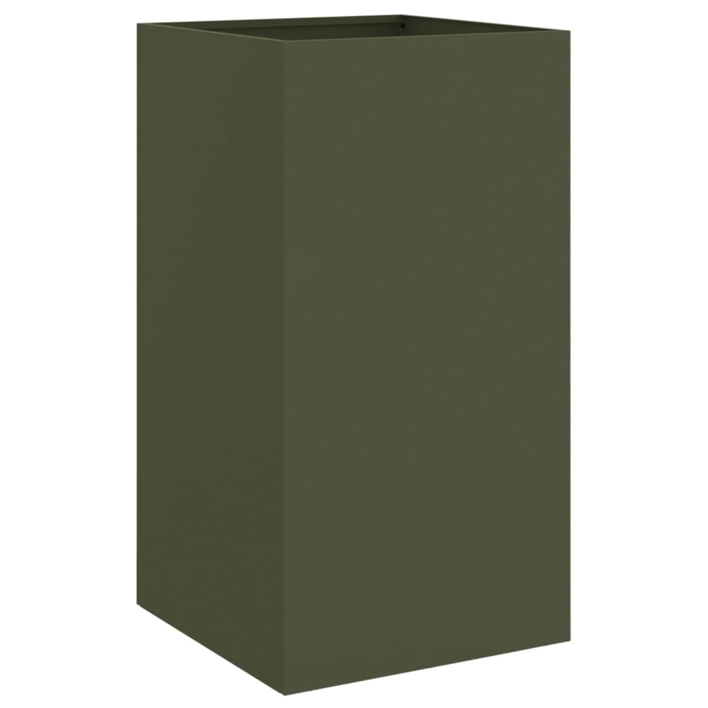 plantekasse 42x38x75 cm stål olivengrøn