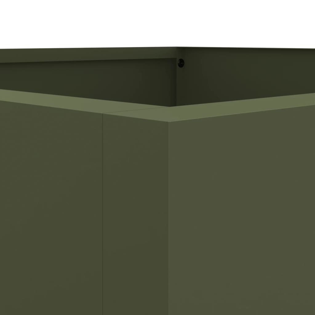 plantekasse 42x38x75 cm stål olivengrøn