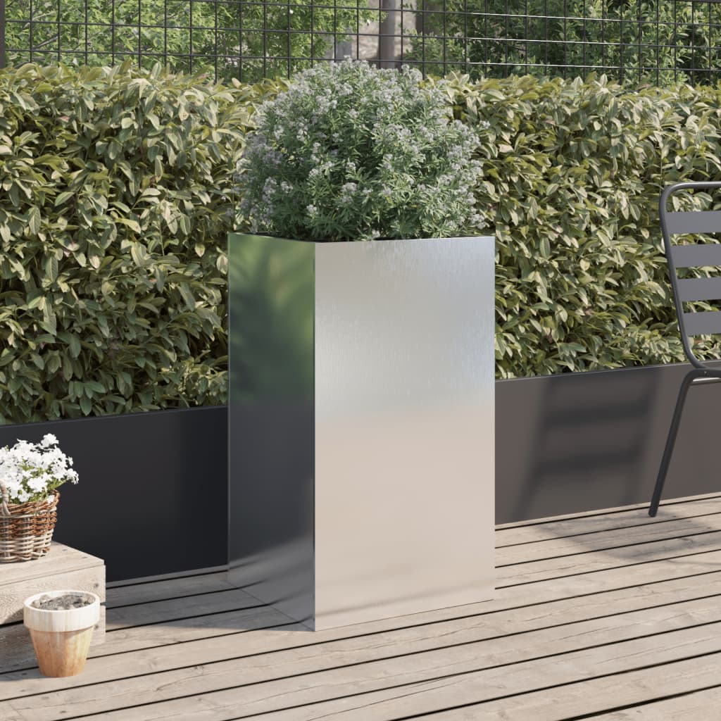 plantekasse 42x38x75 cm rustfrit stål sølvfarvet