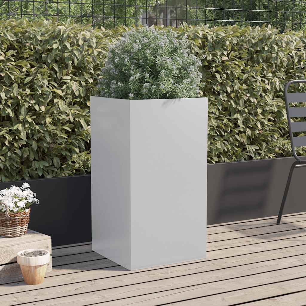 plantekasse 42x38x75 cm galvaniseret stål sølvfarvet