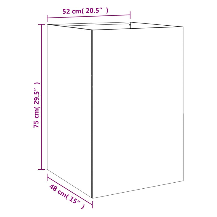 plantekasse 52x48x75 cm stål sort