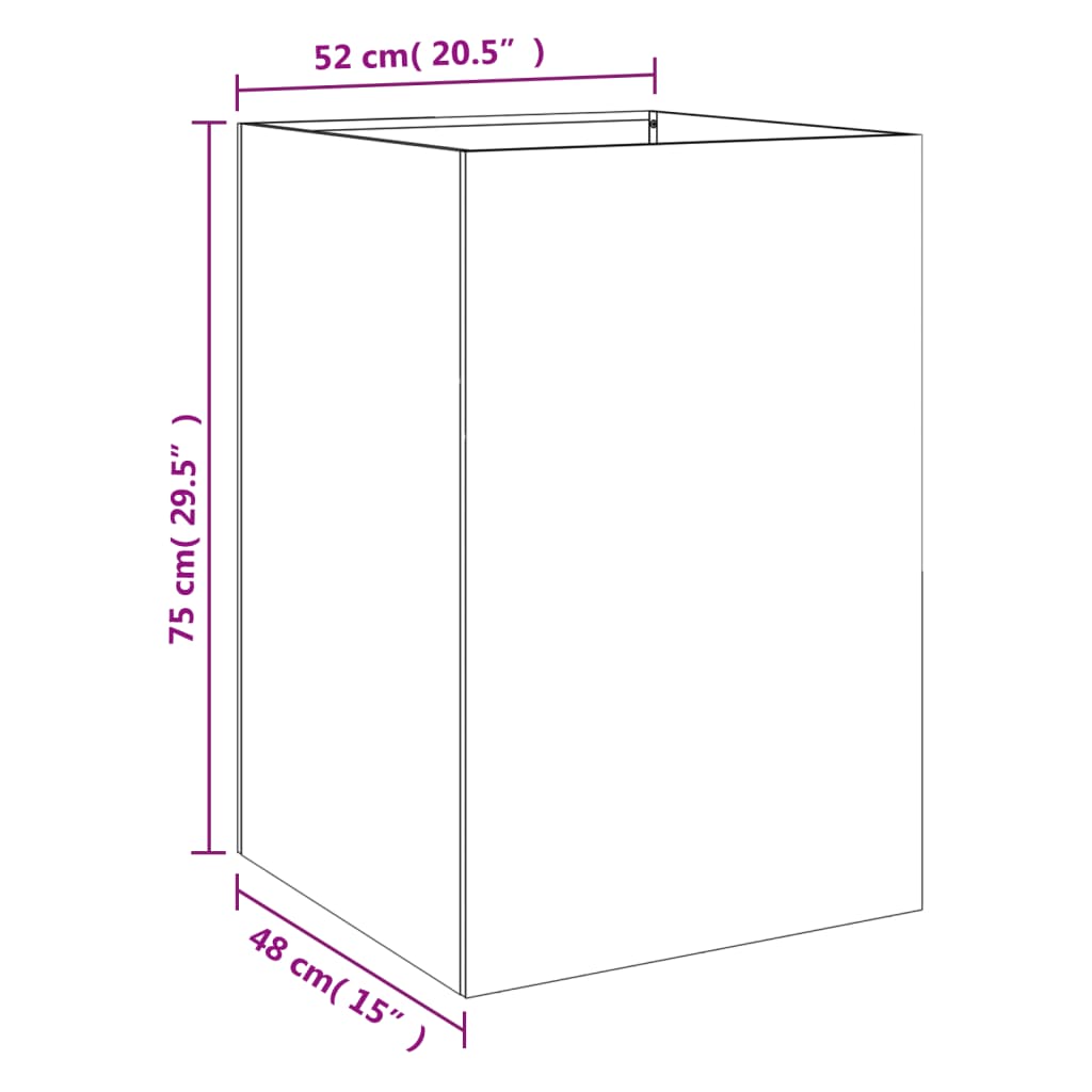 plantekasse 52x48x75 cm stål hvid