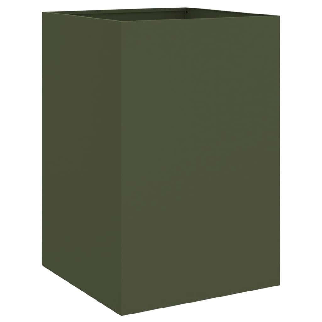 plantekasse 52x48x75 cm koldvalset stål olivengrøn