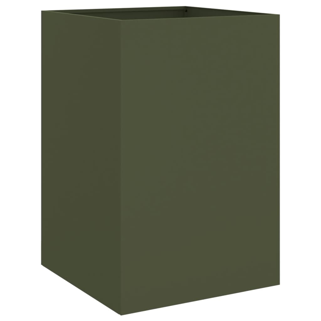 plantekasse 52x48x75 cm koldvalset stål olivengrøn