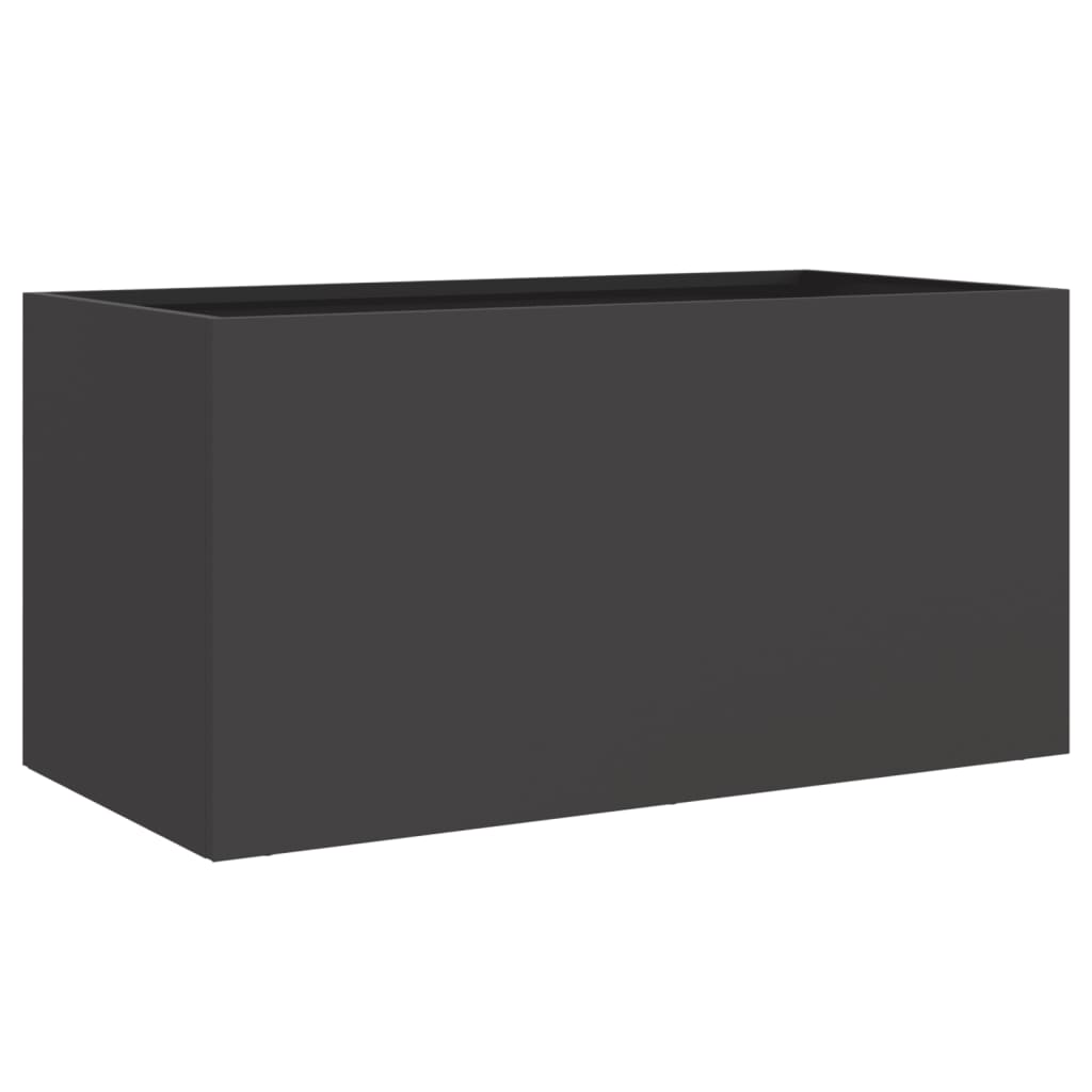 plantekasse 62x30x29 cm koldvalset stål sort