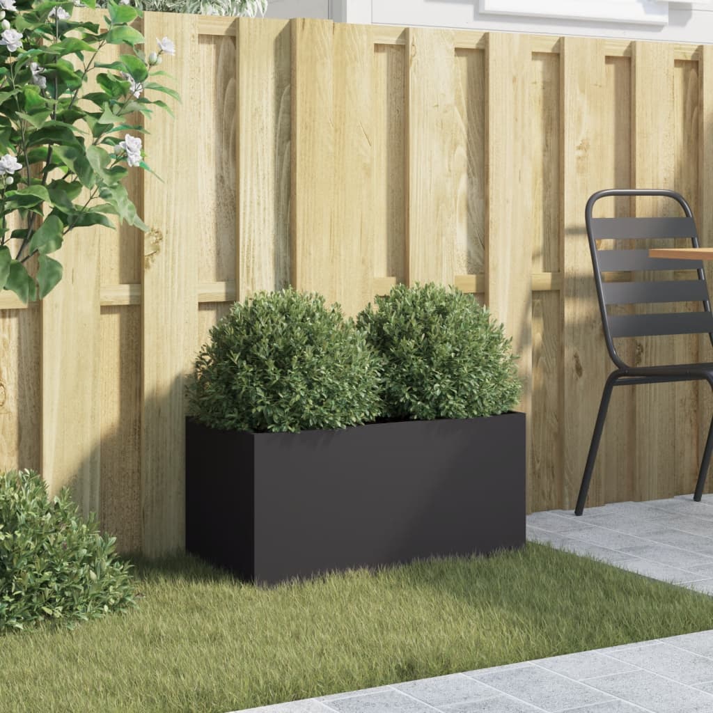 plantekasse 62x30x29 cm koldvalset stål sort