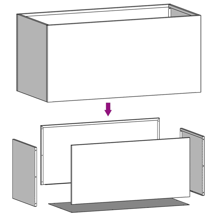 plantekasse 62x30x29 cm stål hvid
