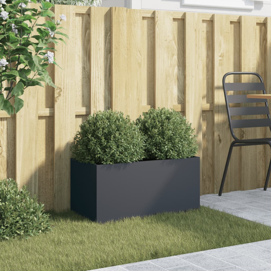 plantekasse 62x30x29 cm stål antracitgrå
