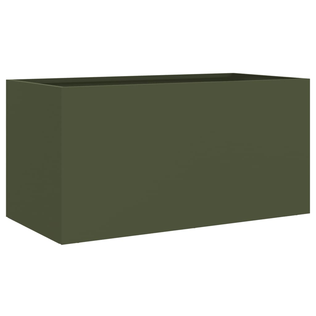 plantekasse 62x30x29 cm stål olivengrøn