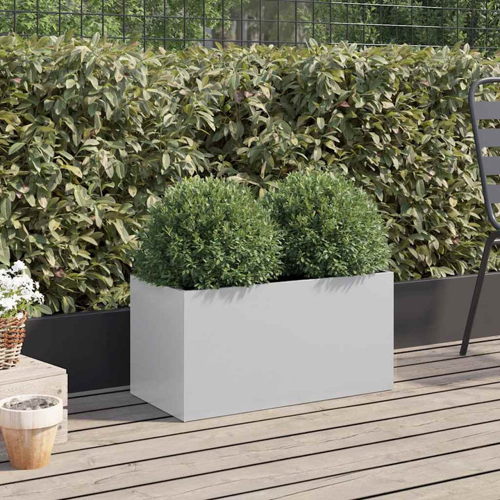 plantekasse 62x30x29 cm galvaniseret stål sølvfarvet