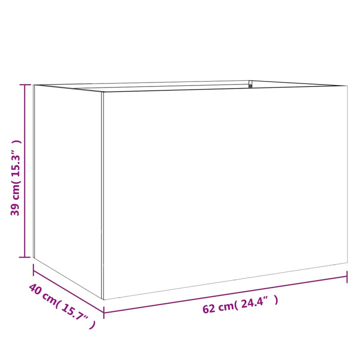 plantekasse 62x40x39 cm stål hvid