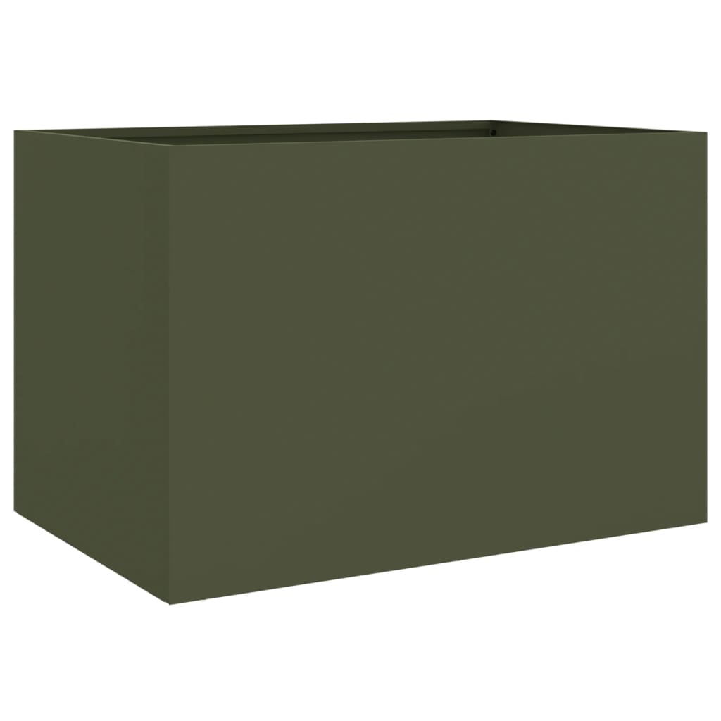 plantekasse 62x40x39 cm stål olivengrøn
