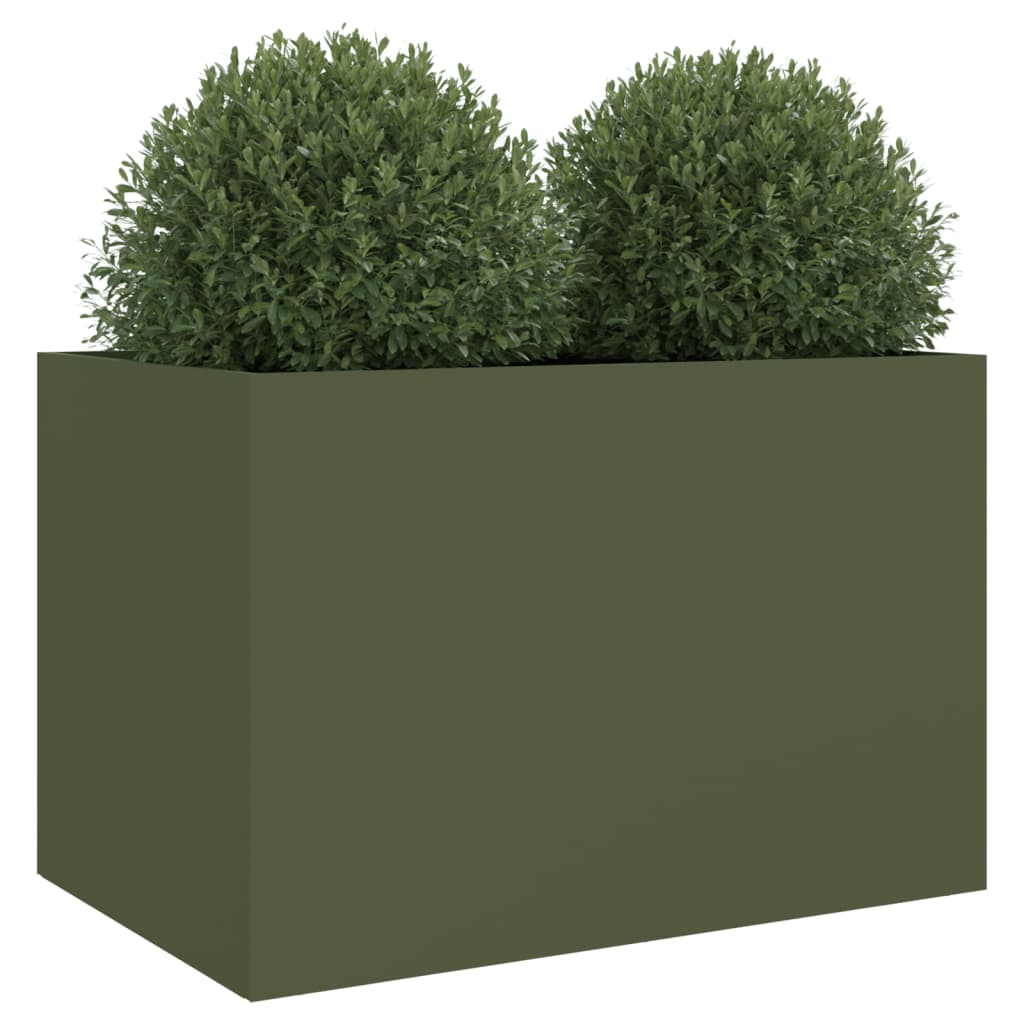 plantekasse 62x40x39 cm stål olivengrøn