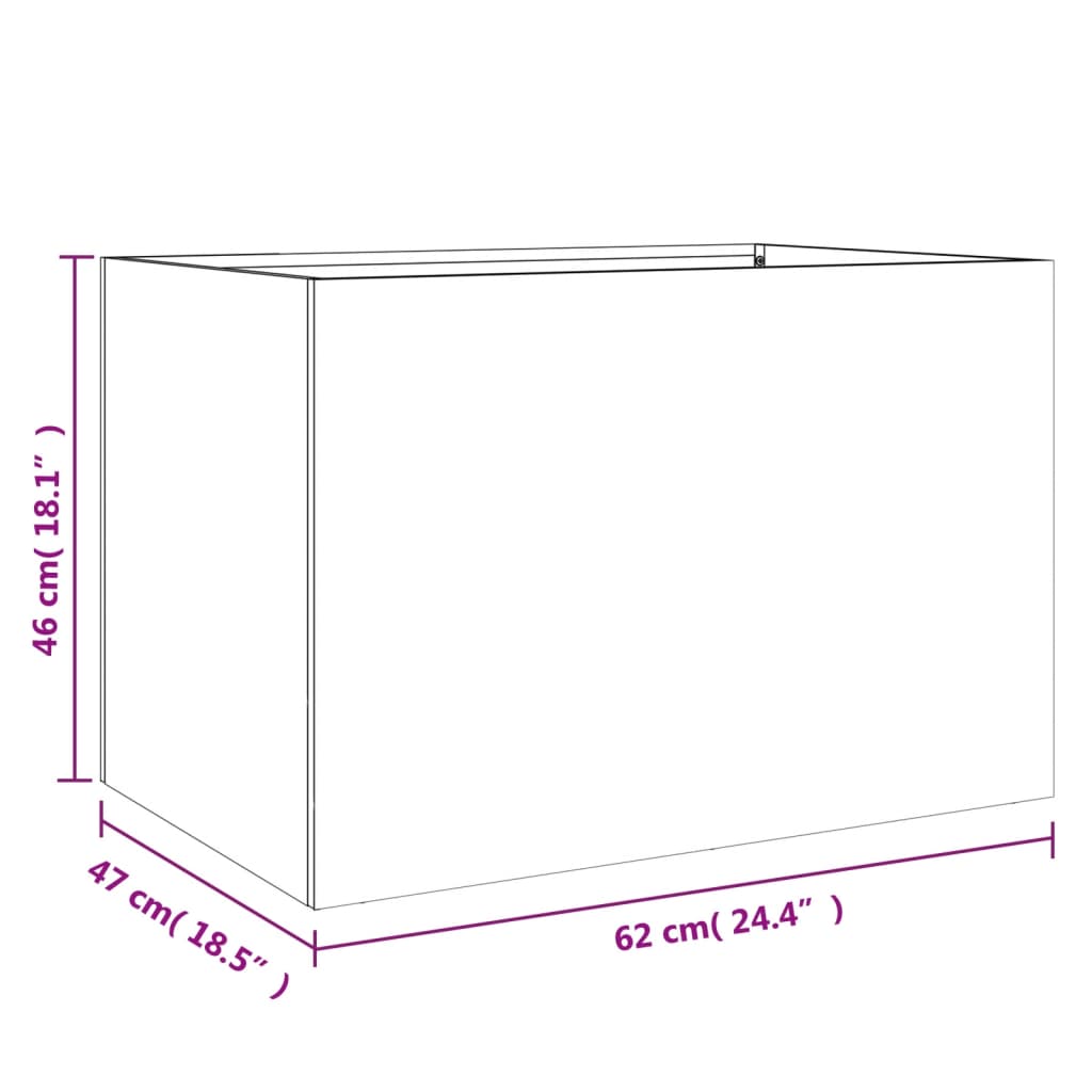 plantekasse 62x47x46 cm stål hvid
