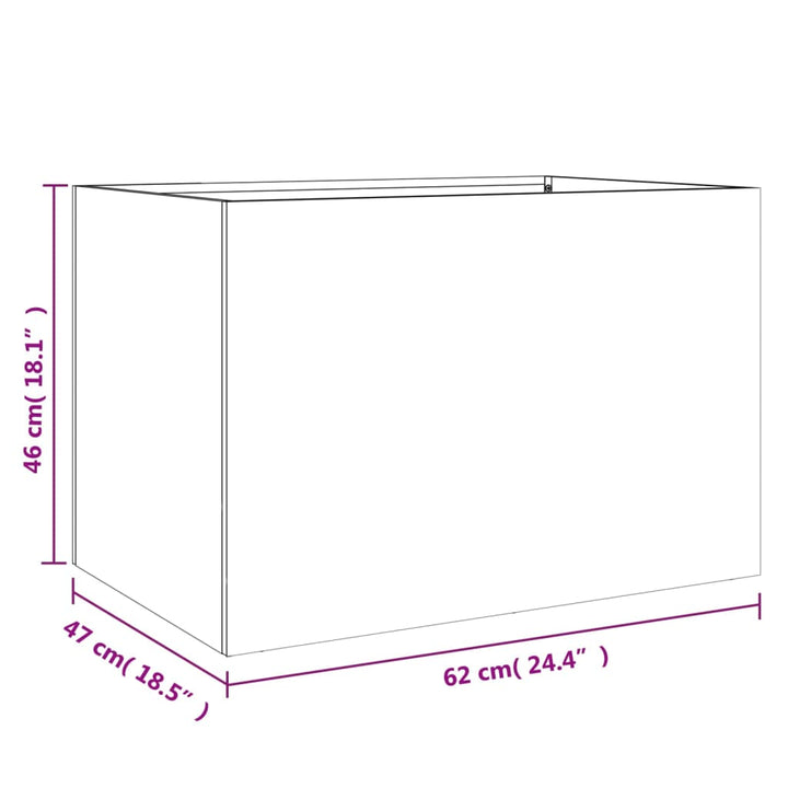 plantekasse 62x47x46 cm stål antracitgrå