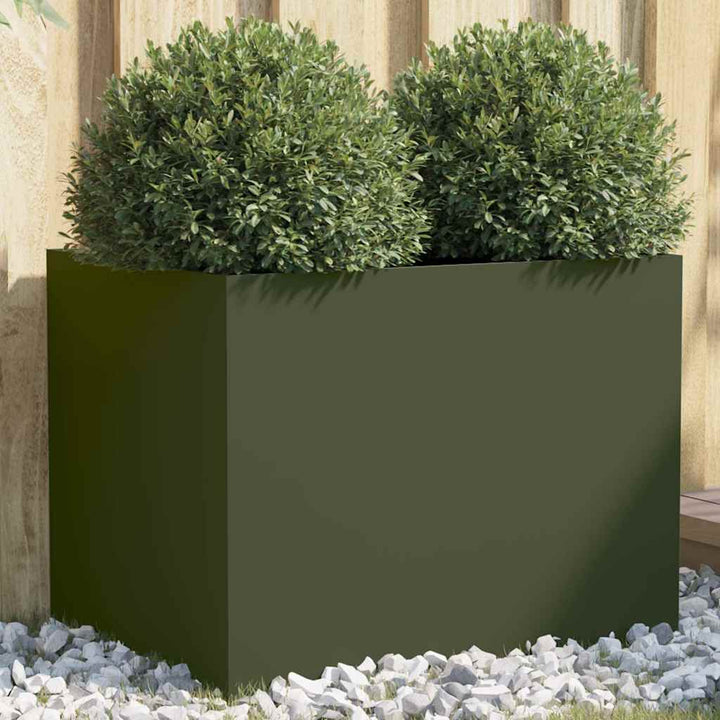 plantekasse 62x47x46 cm stål olivengrøn